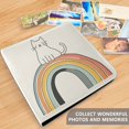 thumbnail image 4 of FORMRS 3 Ring Photo Album 4"x6" Self Adhesive Large Capacity PU Leather Cover, White Cat Rainbow, 4 of 8