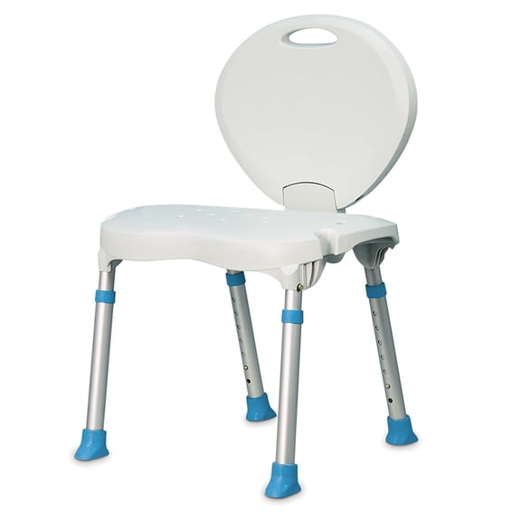 Aquasense Folding Bath and Shower Chair with Non-Slip Seat and Backrest, White