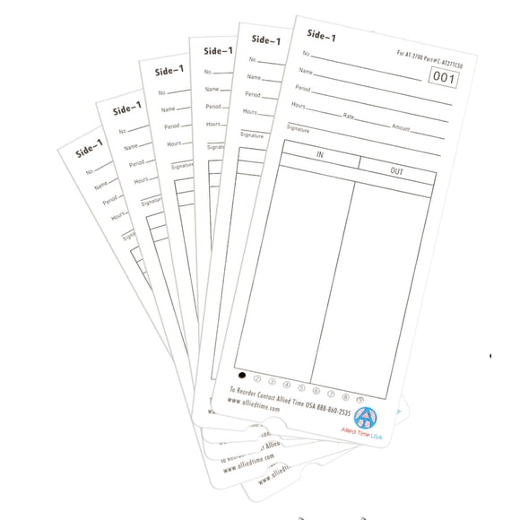 Genuine AT-2700 time Cards, 4-Packs of 50ea