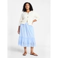 thumbnail image 2 of Time and Tru Women's Cotton Eyelet Hem Midi Skirt, Sizes XS-XXXL, 2 of 6