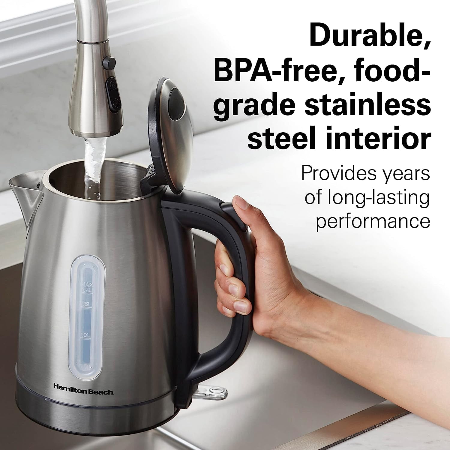 1500W 1.7L Electric Kettle & 2 Slice Toaster with Extra-Wide Slots, Bagel Setting & Auto Shutoff