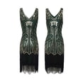 thumbnail image 3 of Vestido vintage de los años 20 con borlas y lentejuelas, vestido con borlas y cuentas, vestido para fiesta y cena, 3 of 3