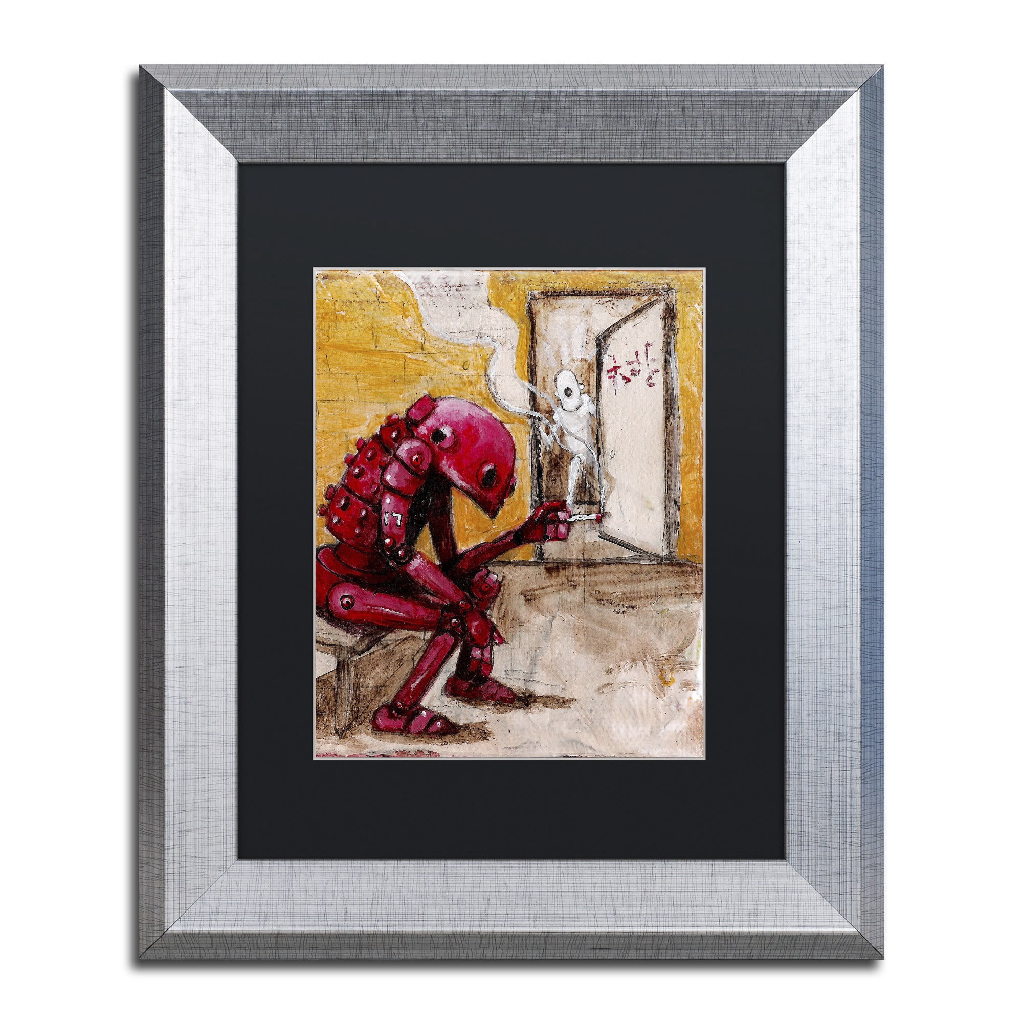 Trademark Fine Art 'Obsolete' Canvas Art by Craig Snodgrass, Black Matte, Silver Frame
