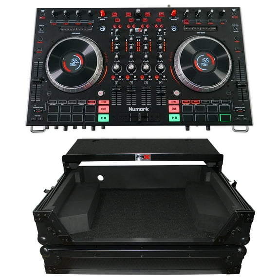 Numark NS6II 4-Ch Serato DJ Controller w/2" Color LCD Display+Flight Travel Case