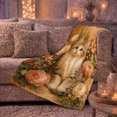 thumbnail image 6 of Charming Ginger Tabby Kitten Among Vintage Blooming Roses, Cozy Botanical Garden Scene, Warm Flannel Blanket for Living Room and Bedroom, Cat Lovers Just Because Gift, Botanical Home Decor, 6 of 9