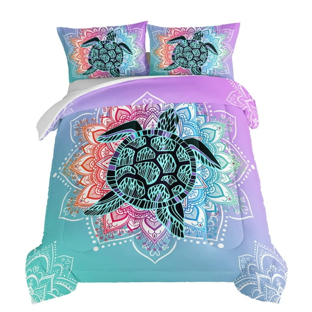 Juego de ropa de cama HOSIMA Sea Turtle Twin, 172 x 218 cm, edredón