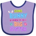 thumbnail image 3 of Inktastic Some Bunny is Going to Be a Big Sister with Bunny Ears and Flowers Girls Baby Bib, 3 of 4