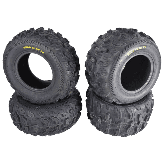 Kenda Bearclaw EX K573 - 22x8-10 Front & 22x11-10 Rear Tires for All Terrain (ATV), UTV, and Side by Side (SxS) Vehicles - 6-Ply - Bear Claw EX 22x8x10 22x11x10 (4-Pack)