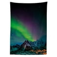thumbnail image 3 of Ambesonne Nature Tablecloth Rectangular Table Cover, Sky Rocky Hill Wild, 60"x90", Blue Violet Lime Green, 3 of 4