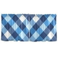 thumbnail image 6 of Ryvnso Blue White Checkered Grid Pattern Curtains Sets Short Curtain Rod Pocket Half Window Cafe Farmhouse Tier 2 Panels 57"W x 24"L, 6 of 7