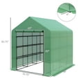 thumbnail image 5 of Planters For Outdoor Plants, Walk-in Greenhouse for Outdoors with Roll-up Zipper Door, 18 Shelves, PE Cover, Small & Portable Build, Heavy Duty Humidity Seal, 95.25" x 70.75" x 82.75", Green, 5 of 9
