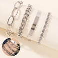 thumbnail image 6 of Weloille Exaggerated Thick Alloy Chain Fashion Gold And Bracelet Four-piece Set, 6 of 6