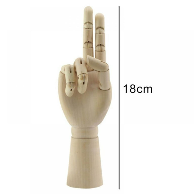 Velocity Manikin Hand Wooden Mannequin Hand Realistic Artist Hand Model Flexible Fingers, Size: 18