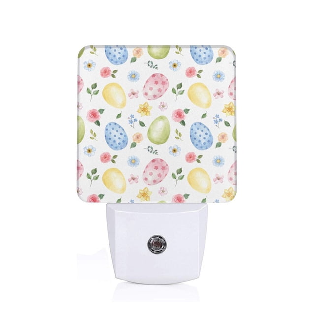 Balery Easter Egg3 Luz Nocturna LED con Sensor Automático, Enchufe con Sensor Crepuscular, Luz Suave de 0.5W para Dormitorio, Pasillo, Baño-UK