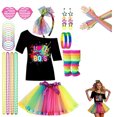thumbnail image 2 of CONZONE Carnival 80S Womens Dress Up Fashion Tops Lace Mesh Skirts Hairband Outfits Funny Party Stage Performance Clothes Set, 2 of 5