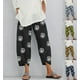thumbnail image 2 of Pantalones holgados con bolsillos y cintura elástica con estampado de diente de león para mujer, 2 of 6