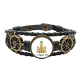 thumbnail image 1 of Corea del Sur hitos de la Iglesia Pulsera marina tejida en cuero, 1 of 4