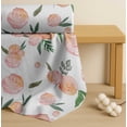 thumbnail image 4 of Soimoi White Cotton Poplin Fabric Leaves & Peach Floral Watercolor Printed Fabric 1 Yard 56 Inch Wide, 4 of 7