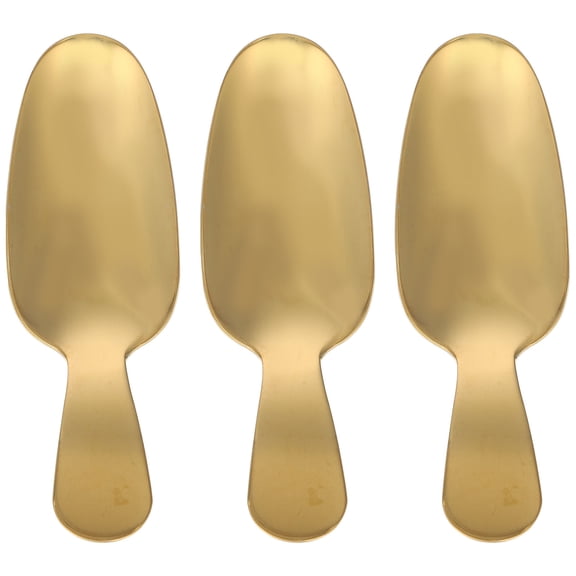 3 unids de acero inoxidable mango corto postre multifuncional recoge cucharadas de helado