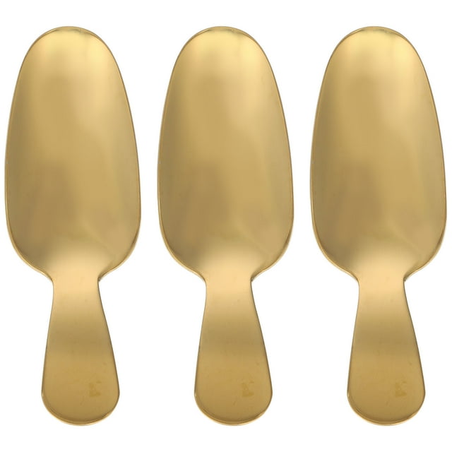 3 unids de acero inoxidable mango corto postre multifuncional recoge cucharadas de helado