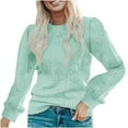 thumbnail image 2 of RXIRUCGD Women's And Winter Long Sleeve Solid Comfortable Tops, Green, Size: S, 2 of 4