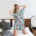 thumbnail image 5 of Pofeuu Watermelon Print Women's Pajama Set Short/Shorts Soft Button PJs Elastic Drawstring Waist Sleepwear-3X-Large, 5 of 6