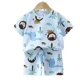 thumbnail image 5 of Traje de manga corta de algodón puro para niños, ropa fina de verano para bebés, conjunto de ropa para niñas, ropa para niños de calidad seleccionada, 5 of 5