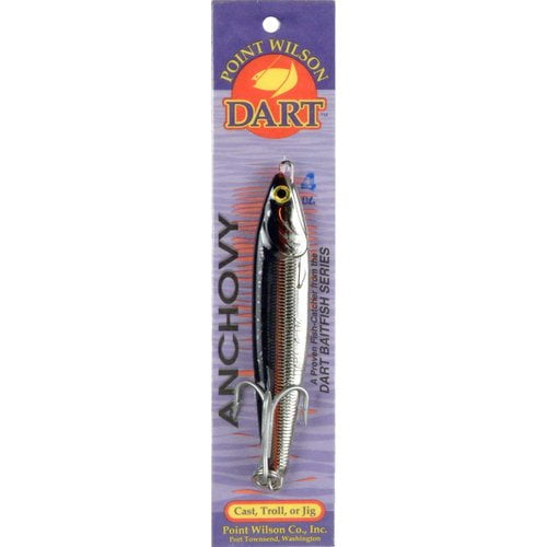 Point Wilson Dart Anchovy Jigs, 4oz, Blue/Nickel