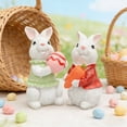 thumbnail image 1 of Easter Bunny Figurine Cute Rabbit Desktop Ornament Home Festival For Kids And Adults, 1 of 7