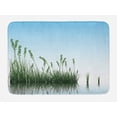 thumbnail image 1 of Landscape Bath Mat, Scenery of a Lake Bushes Grass with Reflection Floral Art Image Print, Non-Slip Plush Mat Bathroom Kitchen Laundry Room Decor, 29.5 X 17.5 Inches, Pale Blue Jade Green, Ambesonne, 1 of 2