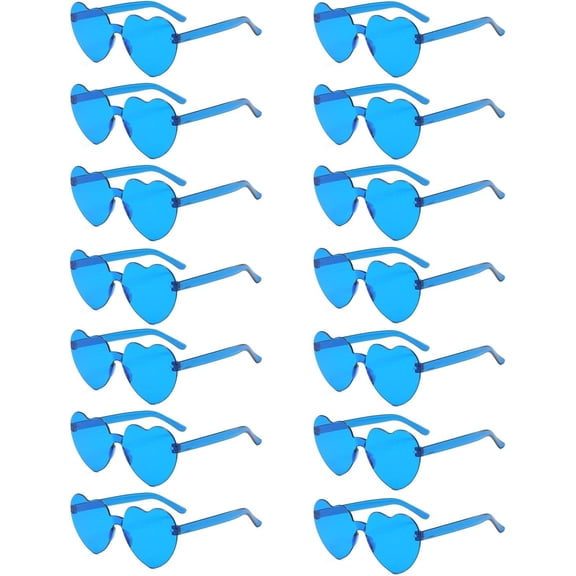 14 Pairs Heart Shaped Sunglasses for Women, Rimless Glasses, Frameless Love Glasses,Heart Sunglasses Party Favor