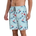 thumbnail image 2 of Kll Sailboats Anchors Men'S Casual Summer Beach Shorts Hawaiian Shorts With Pockets-Medium, 2 of 9