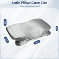 thumbnail image 3 of Satin Pillowcase for Zelimun Cervical Pillow, Ergonomic Case, Smooth & Soft Sleeping Pillowcase, Gray Pillow Cover with Zipper, 3 of 12