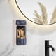 thumbnail image 5 of Organizador de brochas de maquillaje giratorio de pared con 4 compartimentos y cajón, instalación sin taladros, almacenamiento de plástico transparente para tocador - Beige, gris o azul, 5 of 6