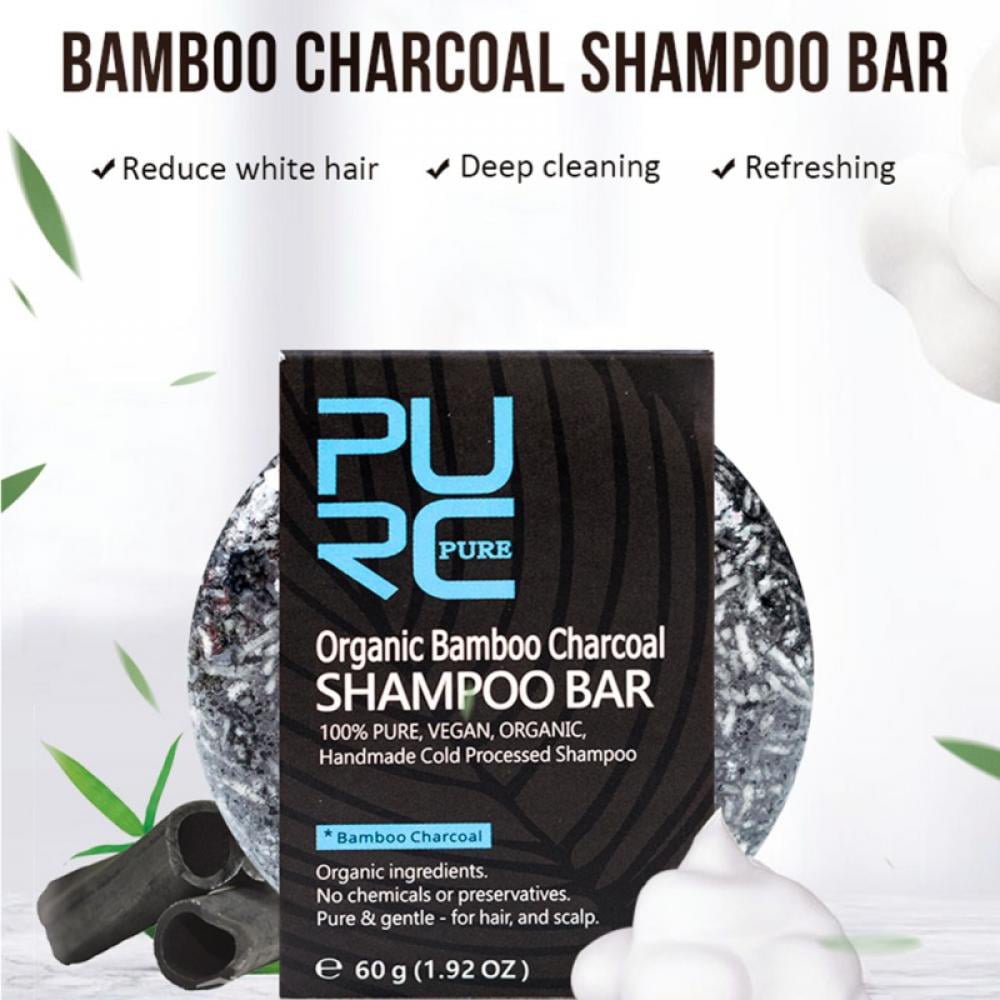 Gray White Hair Color Dye Treatment Bamboo Charcoal Clean Detox Soap Bar  Black Hair Shampoo Shiny Hair & Scalp Treatment 