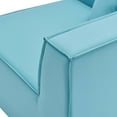 thumbnail image 4 of Lounge Loveseat Sofa, Fabric, Blue, Modern Contemporary Urban Design, Outdoor Patio Balcony Cafe Bistro Garden Furniture Hotel Hospitality, 4 of 8