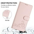 thumbnail image 4 of For Samsung Galaxy S24 Ultra 5G 6.8" RFID Blocking Protective Purse Case Cat Embossed Strong Magnetic Attachment/Closure, Card Slots/Pocket, PU Leather Flip Wallet Case With Hanging Rope,Pink, 4 of 8