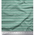 thumbnail image 1 of Soimoi Green Poly Georgette Fabric Tribal Stripe Print Fabric by the Yard 42 Inch Wide, 1 of 3