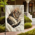 thumbnail image 2 of Sleeping Cats Garden Flag 12x18 Inch Double Sided Modern Minimalist Wildlife Burlap Lawn Flag for Outdoor Backyard House Decor, 2 of 6