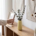 thumbnail image 6 of REGALWOVEN Small Ceramic Bud Modern Cylinder Vase, Ribbed Decorative Flower Vase for Shelf & Bathroom, TBoho Home Decor Accent Yellow 2.4"L x 2.4"W x 5.1"H, 6 of 6