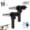 thumbnail image 1 of Kit Adaptateur de Pistolet à Rivets Électrique Professionnel, Installation Multi-Buse en Acier Allié, Adaptateur de Pistolet à Rivets Électrique de Qualité Professionnelle pour Perceuse Électrique Sans Fil en Métal et Aluminium (2 Pcs), 1 of 7