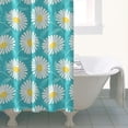 thumbnail image 4 of Turquoise Daisy Flower Yellow Centers Pattern Shower Curtain 36"x72" ,Bathroom Decorative Shower Curtains Set with 12 Hooks,Modern Waterproof Washable Shower Curtain, 4 of 6