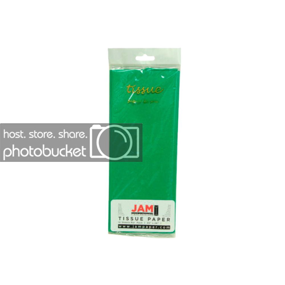 JAM Gift Bag Assortment, 2 Red Bags & Green Tissue Paper, 3/Pack