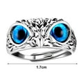 thumbnail image 5 of Jiaroswwei Adjustable Owl Ring with Big Eyes Ultralight Simple Style Finger Band Women Men Engagement Wedding Ring Jewelry Gift, 5 of 7