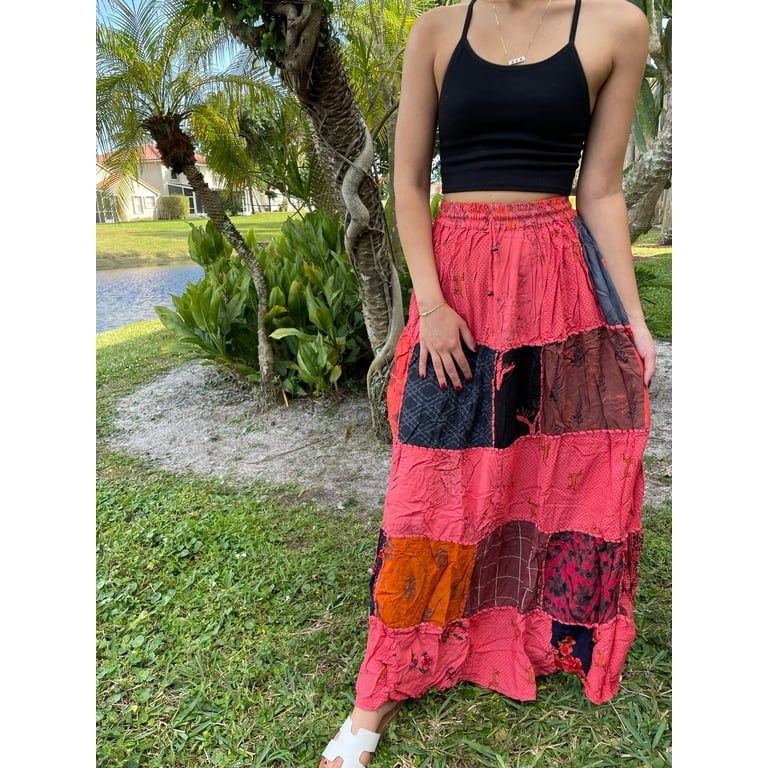 Boho maxi skirt handmade sale