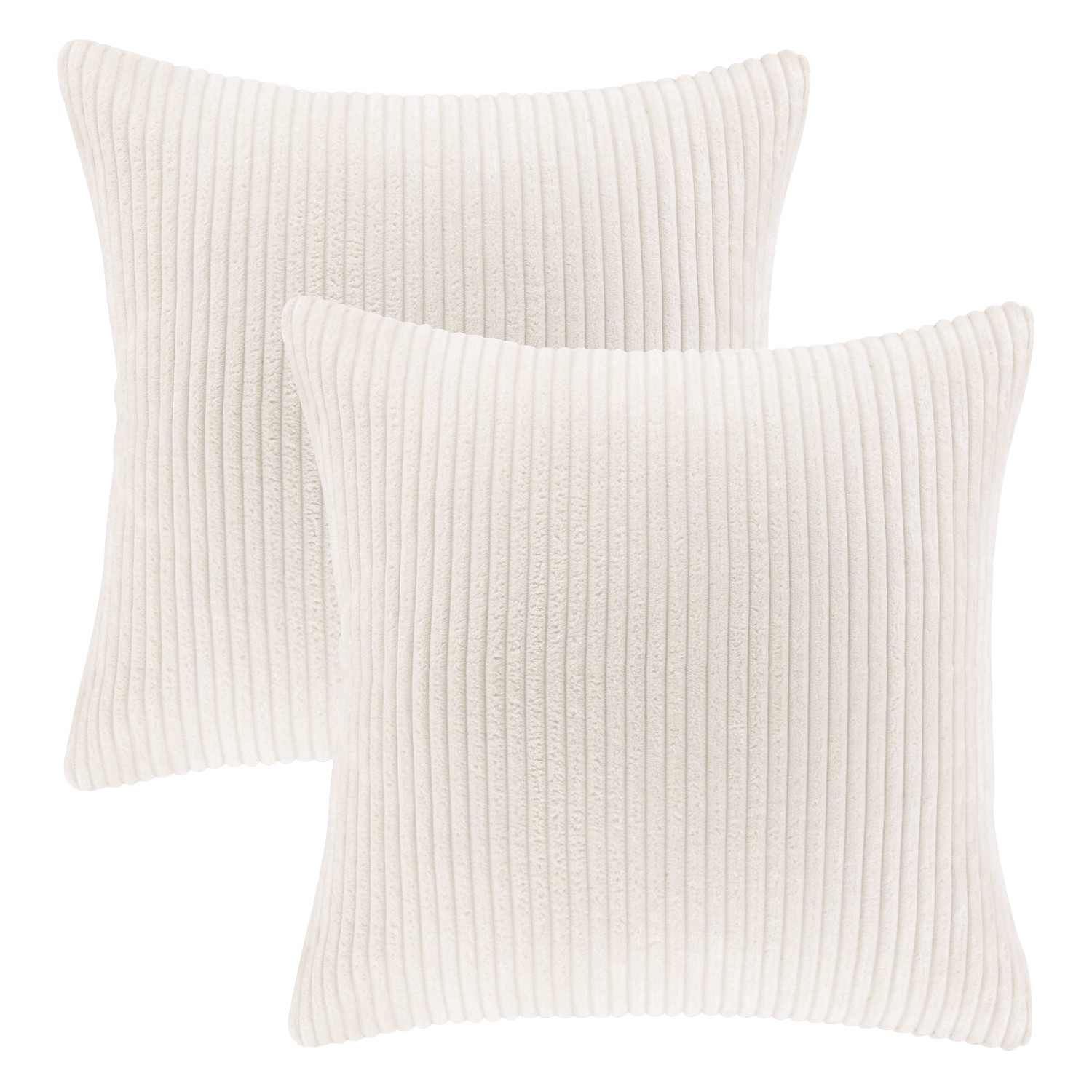 Phantoscope Soft Corduroy Striped Throw Pillow, 18x18, 2-Pack photo 6