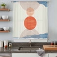 thumbnail image 5 of Boho Geometric Sheer Curtains 63 Inches Long, Modern Abstract Art Striped Circle Light Filering Curtains, Breathable Simi Curtain Privacy Drapes for Living Room Bedroom Lightweight Window Treatment, 5 of 9