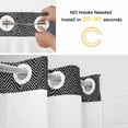 thumbnail image 2 of No Hook Shower Curtain with Snap in Liner, Modern Black Oblique Stripe Waterproof Bath Curtain Double Layers with See Through Top Window, Abstract Herringbone Art Hotel Shower Curtains 36x72in, 2 of 9
