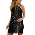 thumbnail image 2 of DailyTrove Women's Sequin Fit & Flare Dress, Sleeveless, Formal Event & Party Wear, Durable Polyester Blend, Fit & Flare, Contrast Lining, 2 of 6