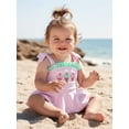thumbnail image 4 of BemeyourBBs Newborn Baby Girl Ice Cream One Piece Swimsuit Infant Girls Bathing Suit Rash Guard Embroidery Striped Ruffled Trim Tie Shoulder Swimwear Summer Beachwear, 4 of 9